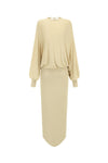 SWAYING/KNIT bat sleeves back slit dress SW24SS2L22 Turmeric PS70